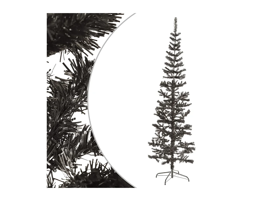 Sapin de Noël étroit Noir 210 cm