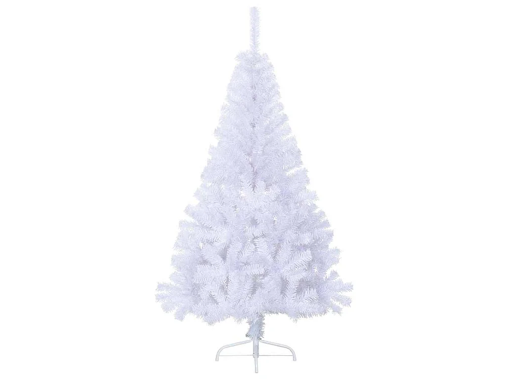 Meia árvore de Natal artificial com suporte 150 cm PVC branco