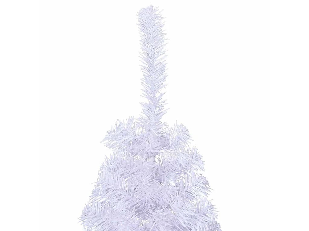 Meia árvore de Natal artificial com suporte 150 cm PVC branco