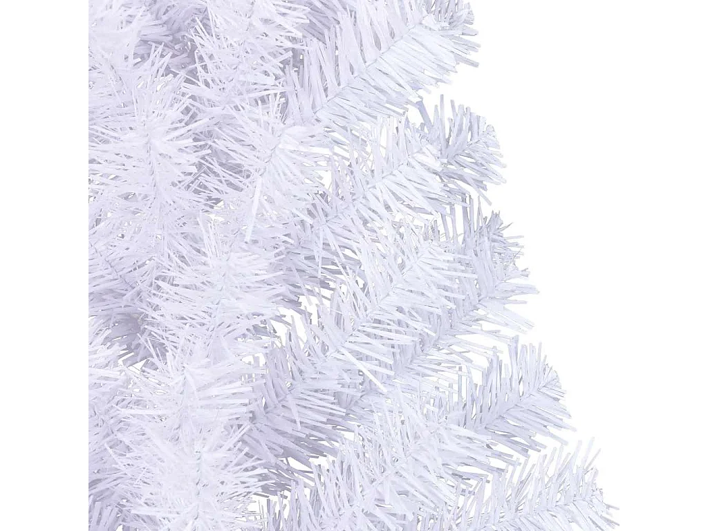 Meia árvore de Natal artificial com suporte 150 cm PVC branco