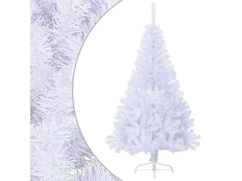 Albero di Natale Artificiale Metà con Supporto Bianco 150cm PVC