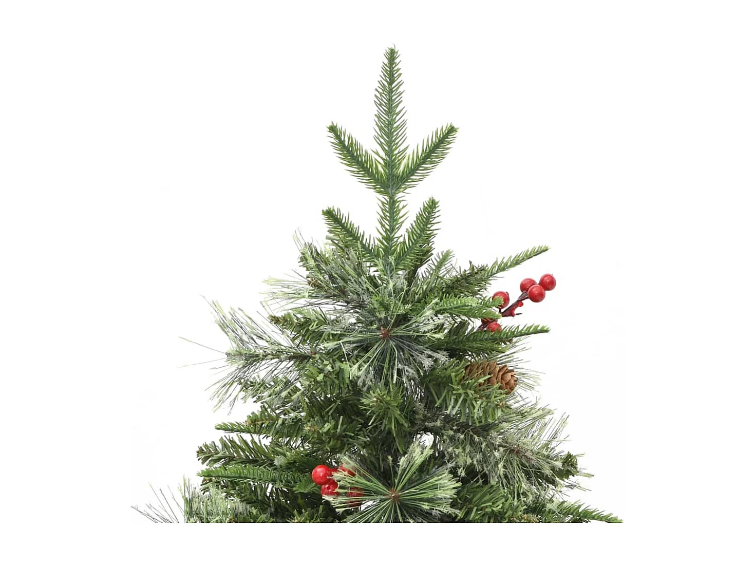 Kerstboom met LED en dennenappels 120 cm PVC en PE groen