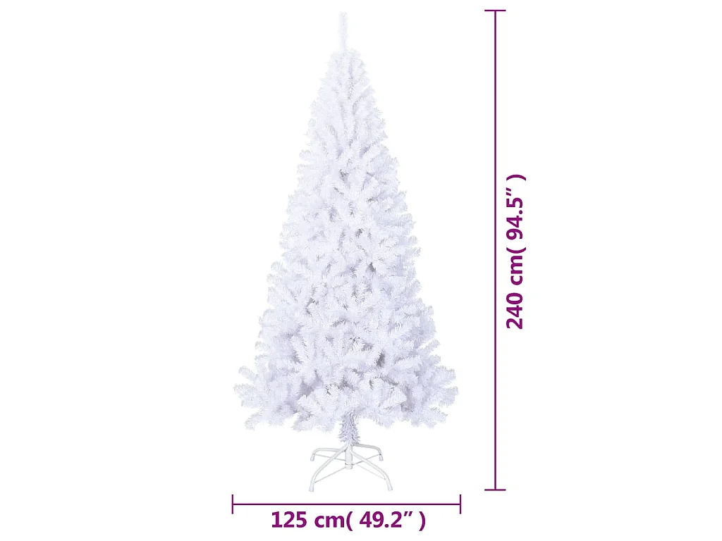 Árbol de Navidad artificial con ramas gruesas PVC blanco 240 cm