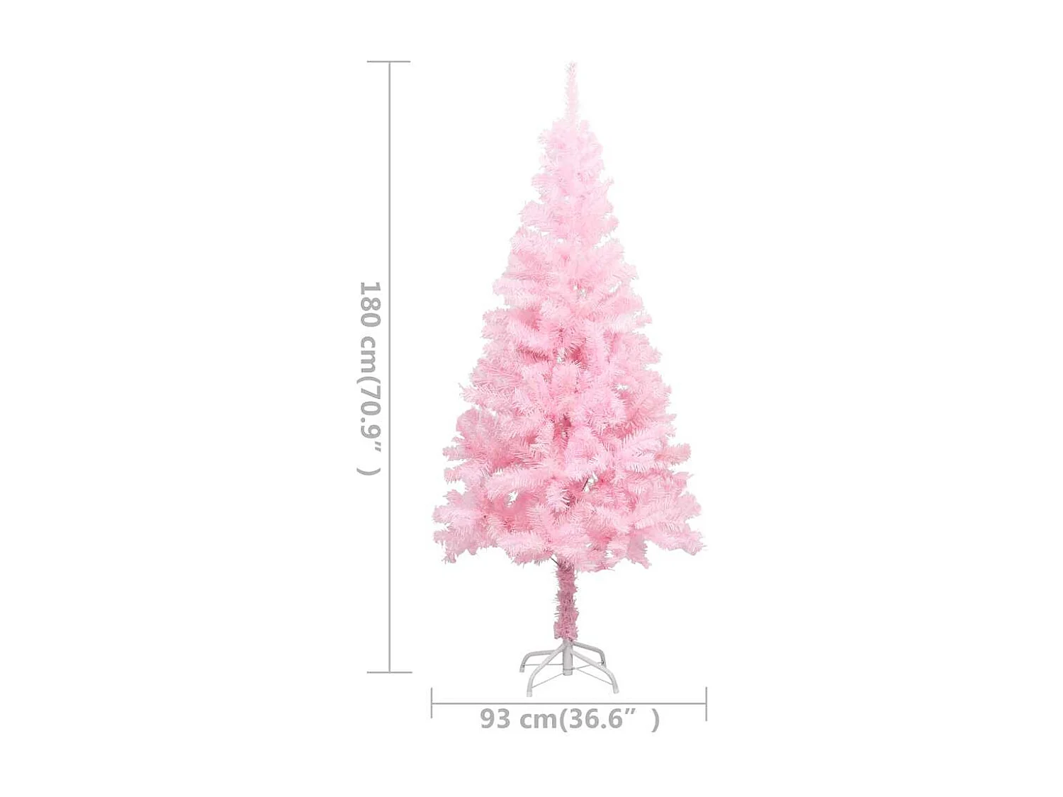 Künstlicher Weihnachtsbaum mit Beleuchtung & Kugeln Rosa 180cm