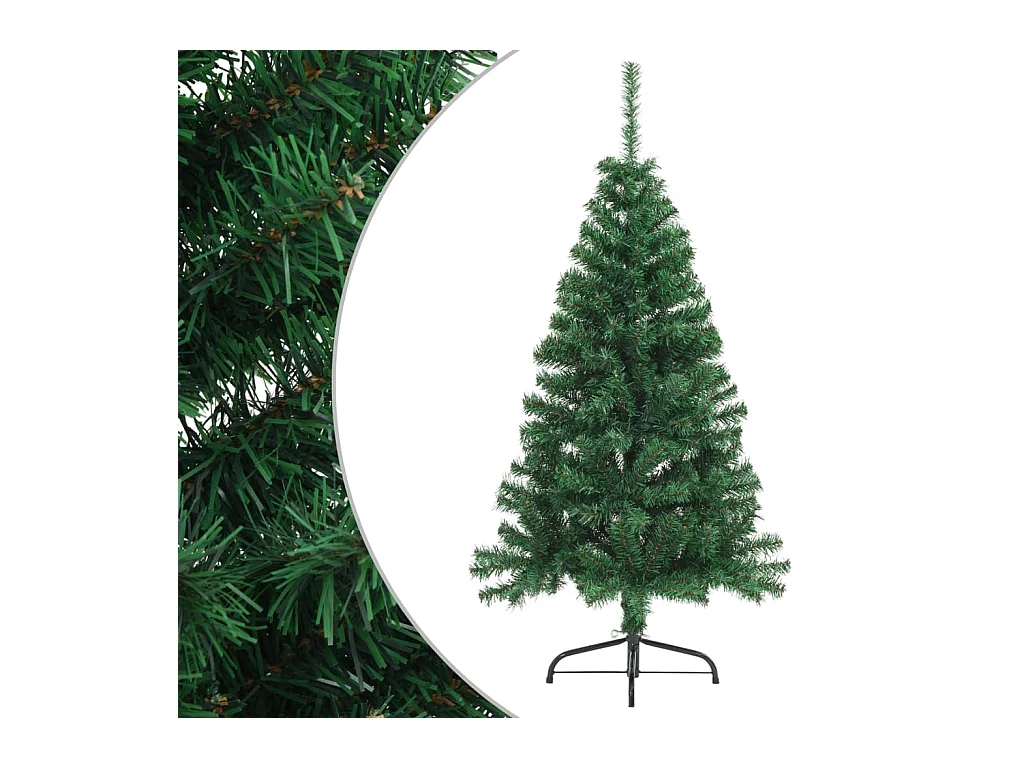 Kunstkerstboom met standaard half 120 cm PVC groen