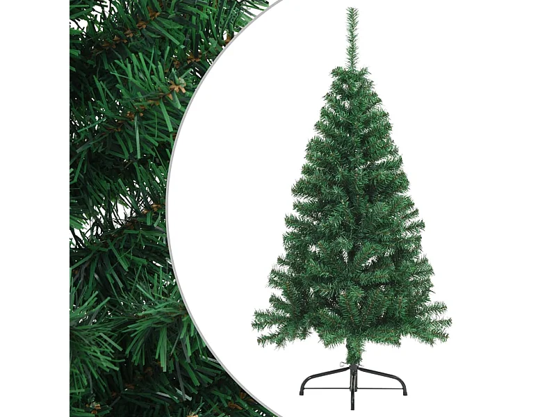 Künstlicher Halb-Weihnachtsbaum mit Ständer Grün 120 cm PVC