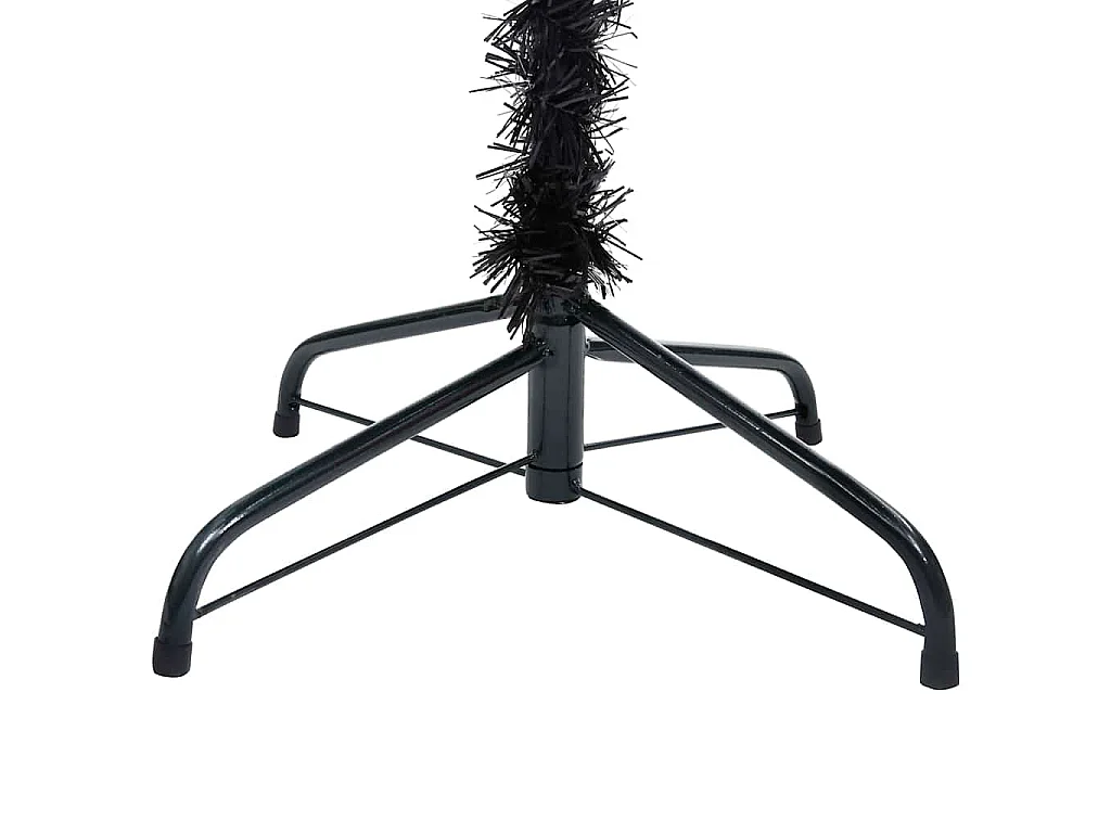 Arbre de Noël artificiel pré-éclairé et boules noir 120 cm PVC