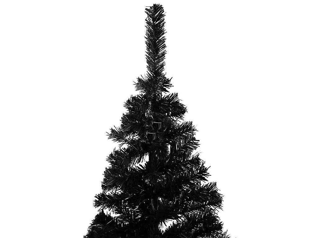 Arbre de Noël artificiel pré-éclairé et boules noir 120 cm PVC