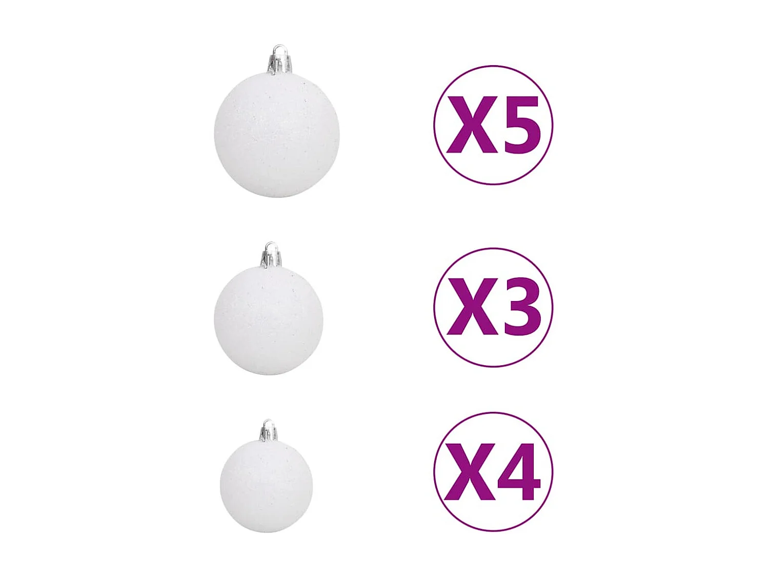 Arbre de Noël artificiel pré-éclairé et boules noir 120 cm PVC