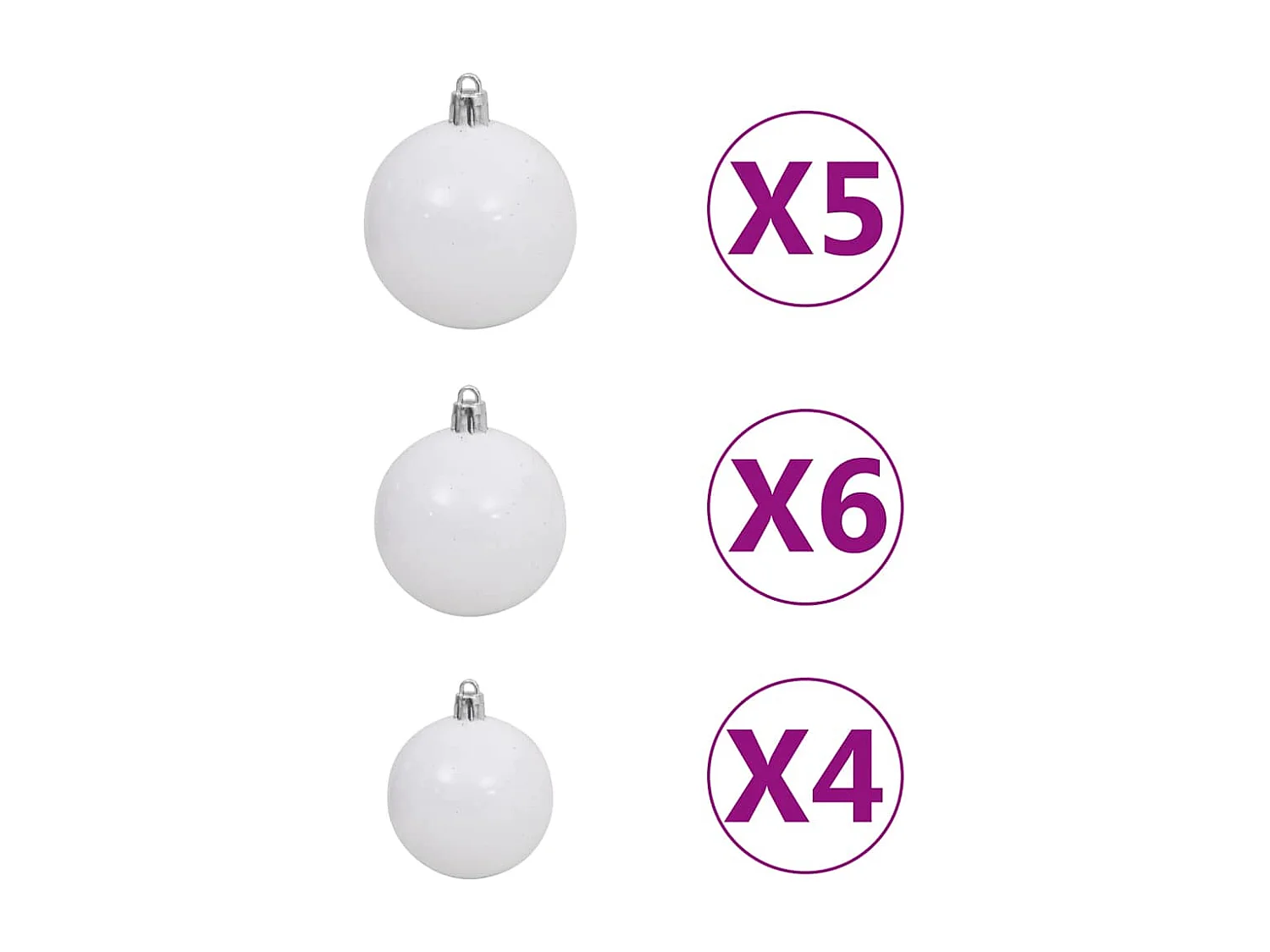 Arbre de Noël artificiel pré-éclairé et boules noir 120 cm PVC
