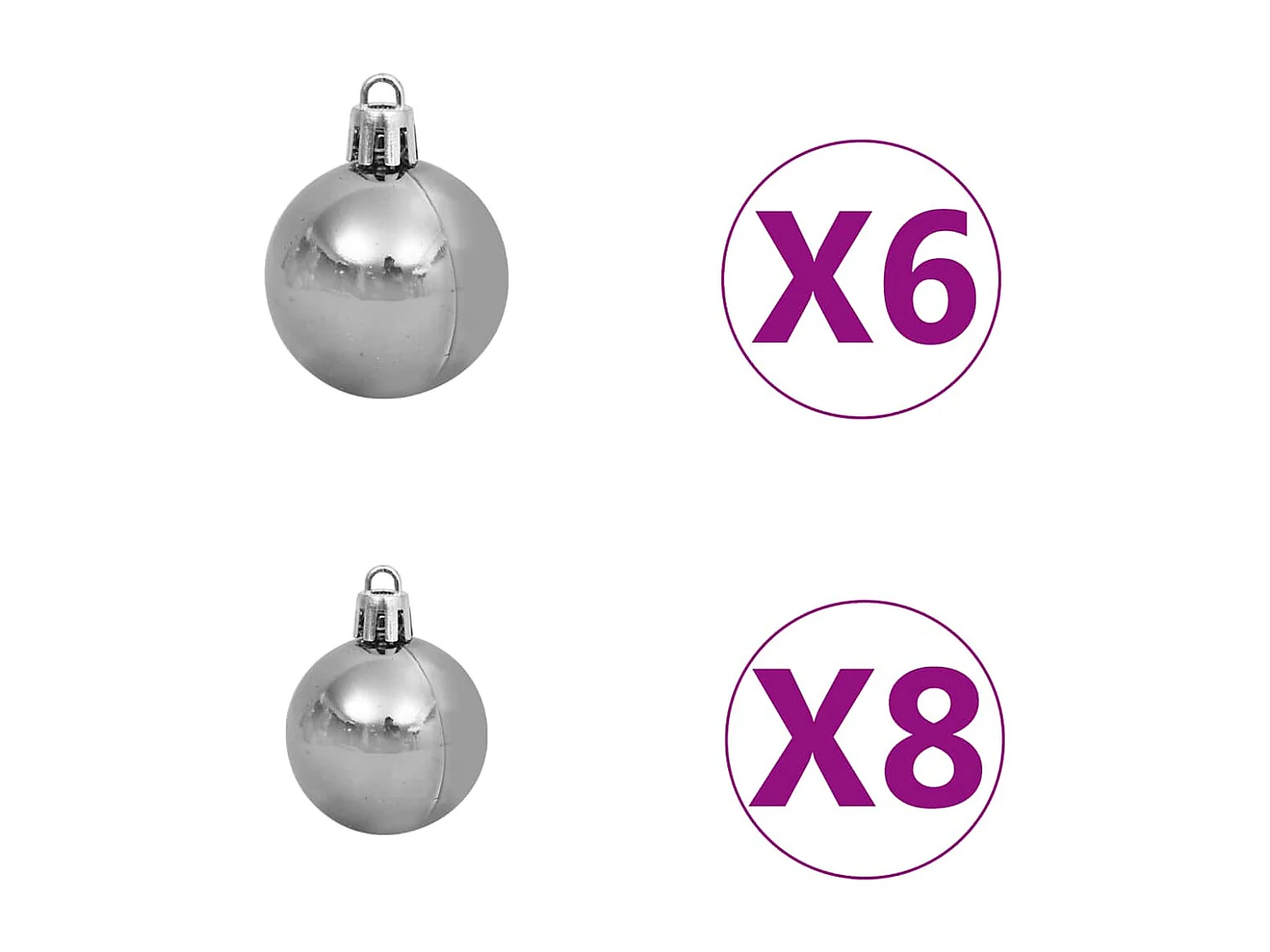 Arbre de Noël artificiel pré-éclairé et boules noir 120 cm PVC