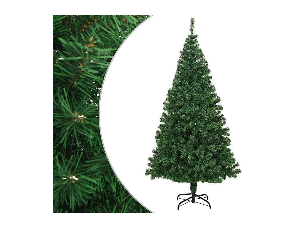 Arbre de Noël artificiel avec branches épaisses vert 210 cm PVC