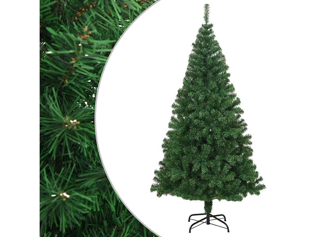 Árvore de Natal artificial com ramos grossos 210 cm PVC verde