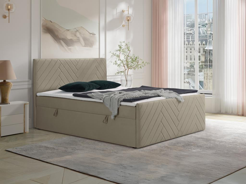 Deko-Komplett-Set mit Bett-Kopfteil + Bettgestell mit Bettkasten + Matratze günstig online kaufen