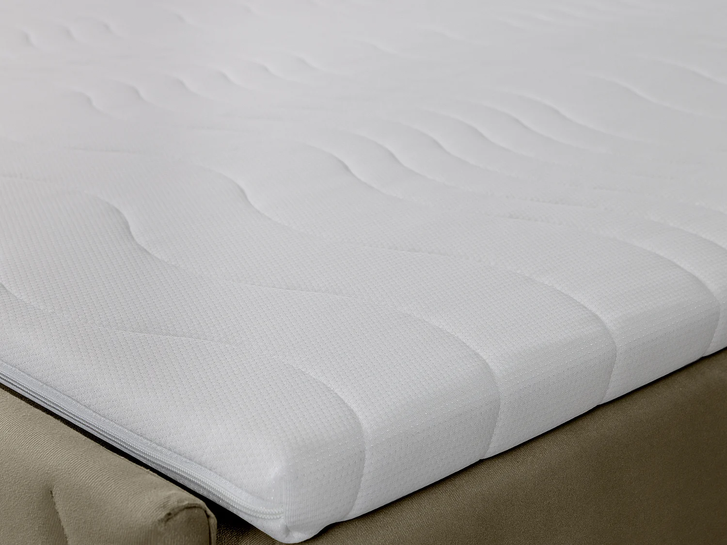 Conjunto completo de artigos de cama decorativo cabeceira de cama + sommiers com espaço de arrumação + colchão + sobrecolchão 180x200 cm veludo taupe - MAKANA de YSMÉE