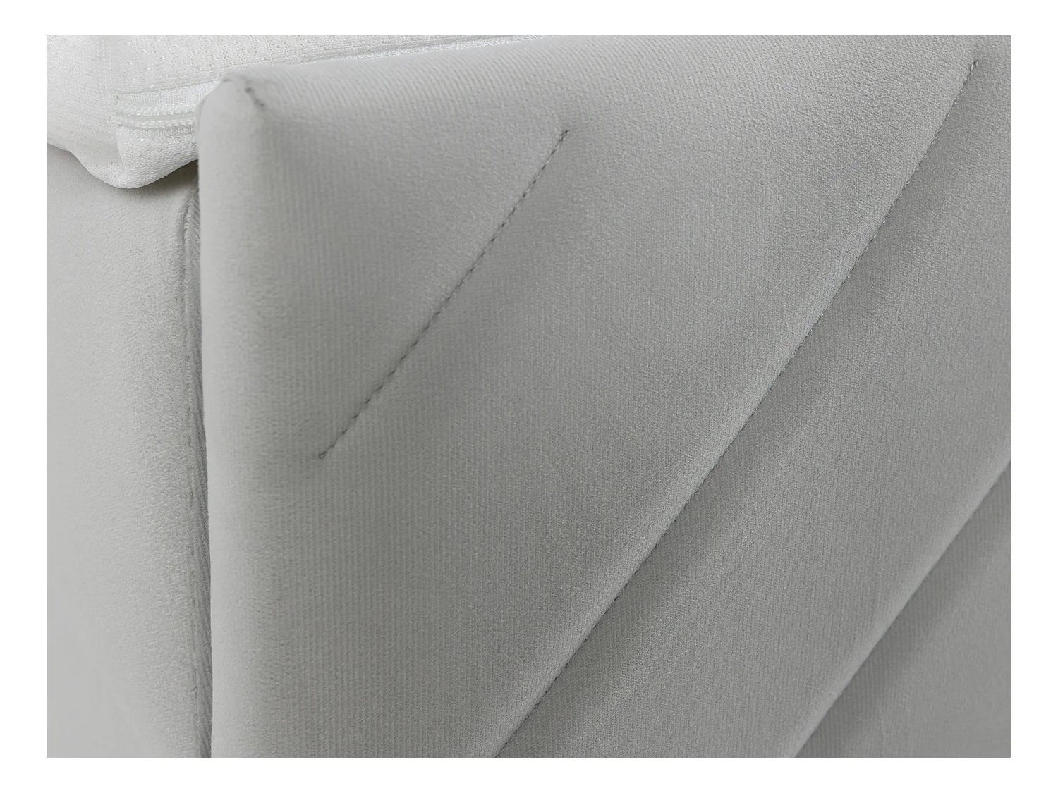 Cama completa con cabecero + canapés abatibles + colchón + sobrecolchón - 160 x 200 cm - Terciopelo - Gris claro - MAKANA de YSMÉE