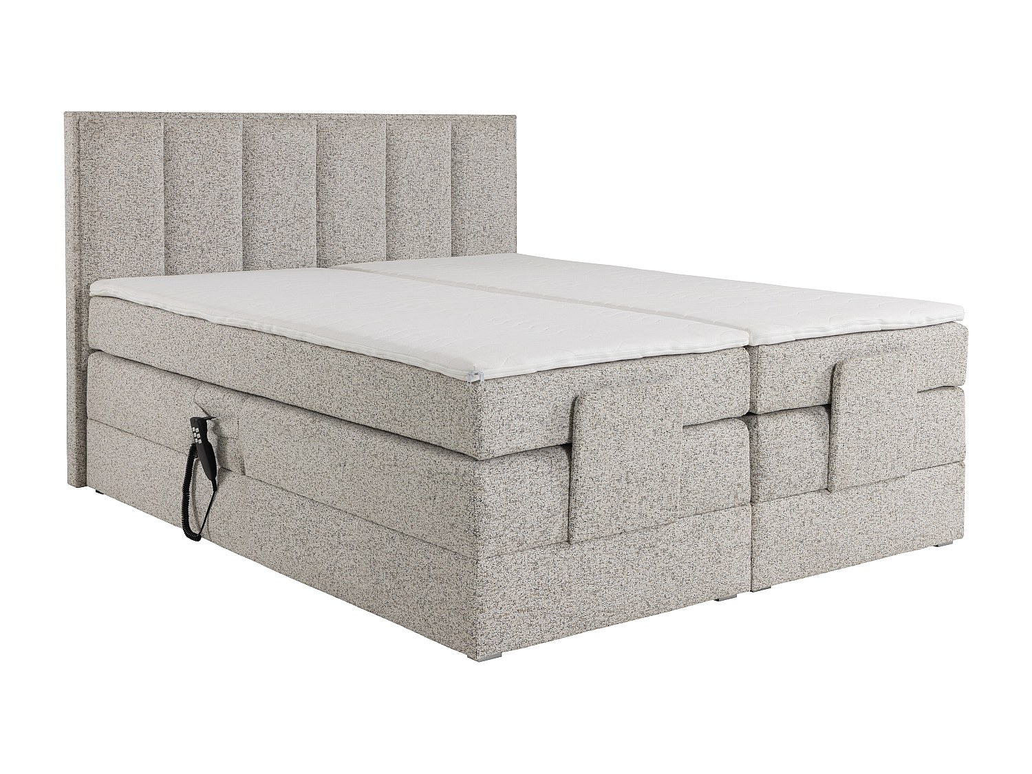 Boxspringbett mit Bett-Kopfteil + elektrisch verstellbare Lattenroste + Mat günstig online kaufen