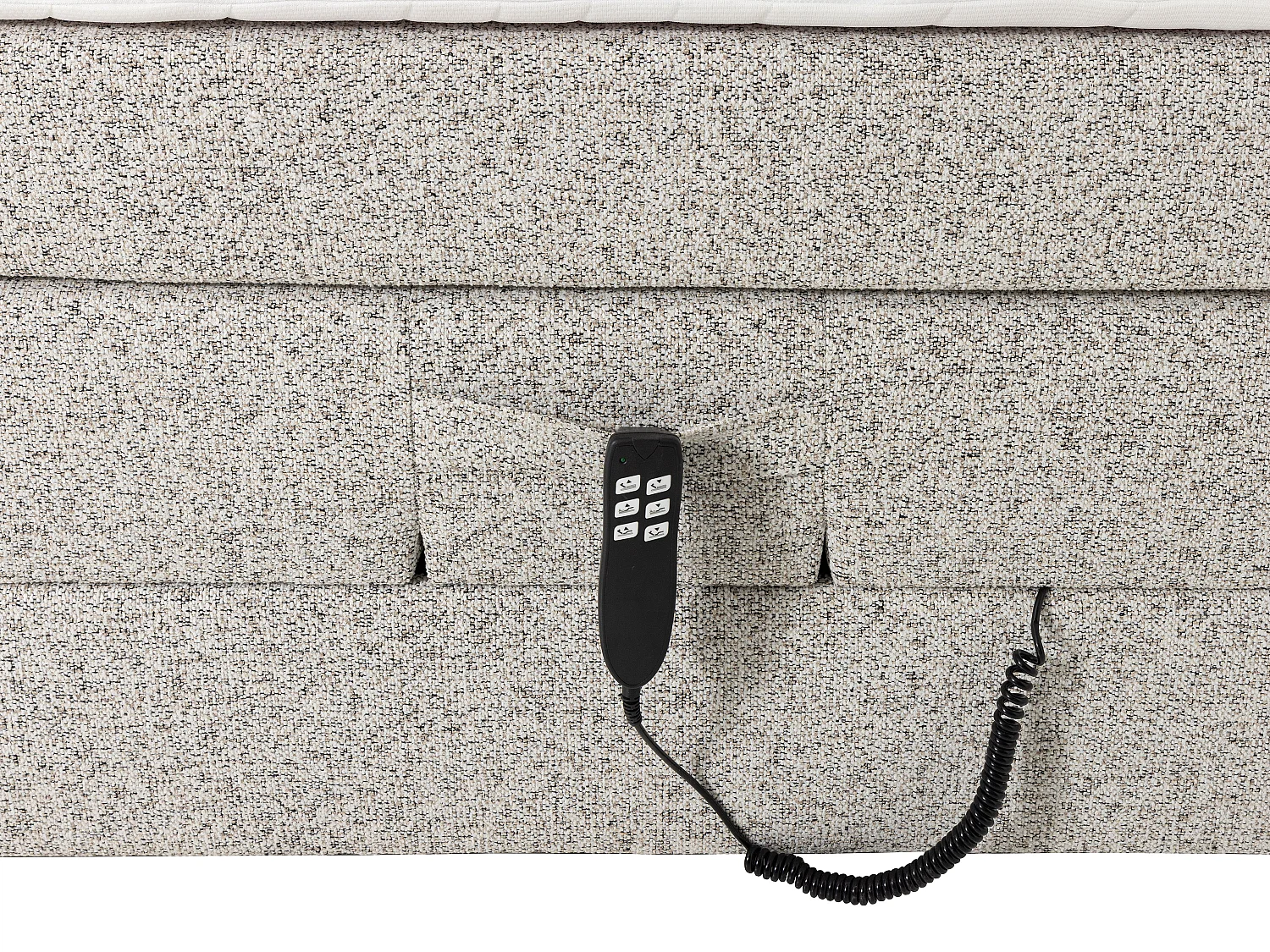 Komplett boxspring sett med hodegavl + elektrisk regulerbare sengebunner + madrass + overmadrass - 2 x 90 x 200 cm - Stoff - Beige - KALASI fra PALACIO