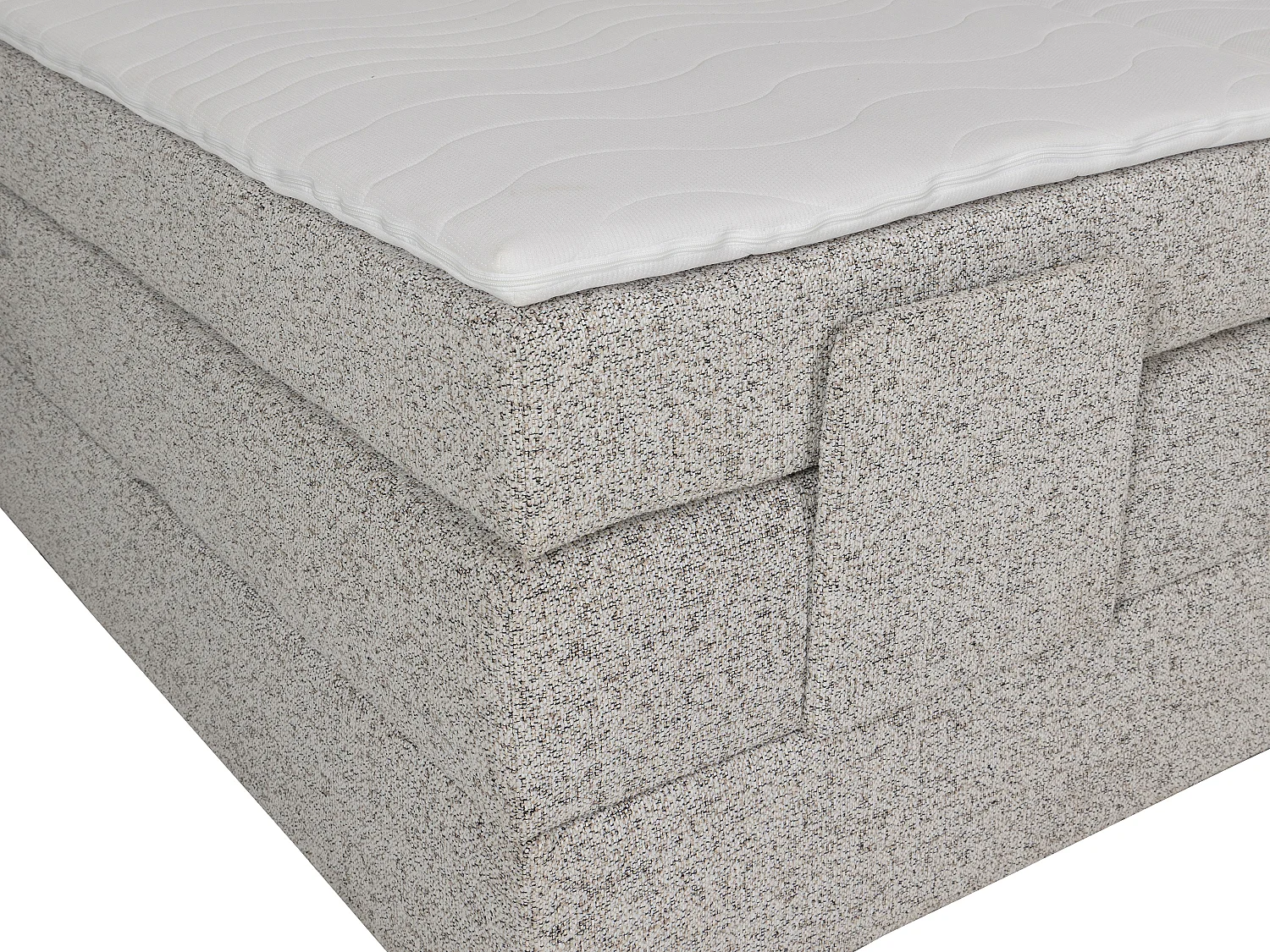 Komplett boxspring sett med hodegavl + elektrisk regulerbare sengebunner + madrass + overmadrass - 2 x 90 x 200 cm - Stoff - Beige - KALASI fra PALACIO