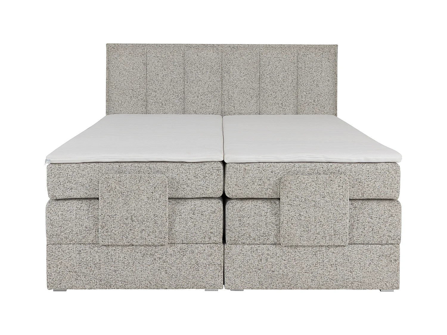 Ensemble complet boxspring tête de lit + sommiers relaxation électrique + matelas + surmatelas - 2 x 90 x 200 cm - Tissu - Beige - KALASI de PALACIO