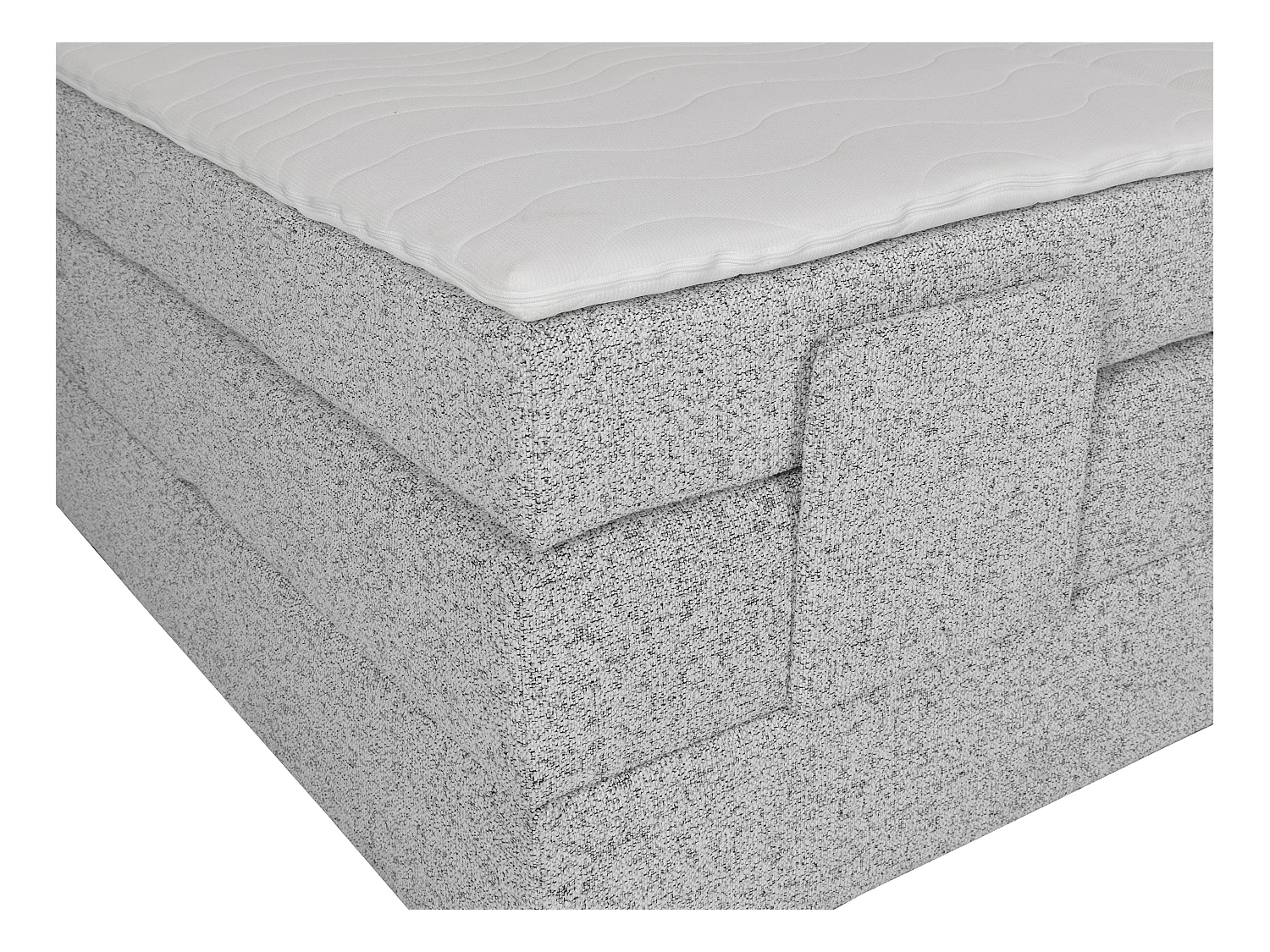 Ensemble complet boxspring tête de lit + sommiers relaxation électrique + matelas + surmatelas - 2 x 90 x 200 cm - Tissu - Gris - KALASI de PALACIO