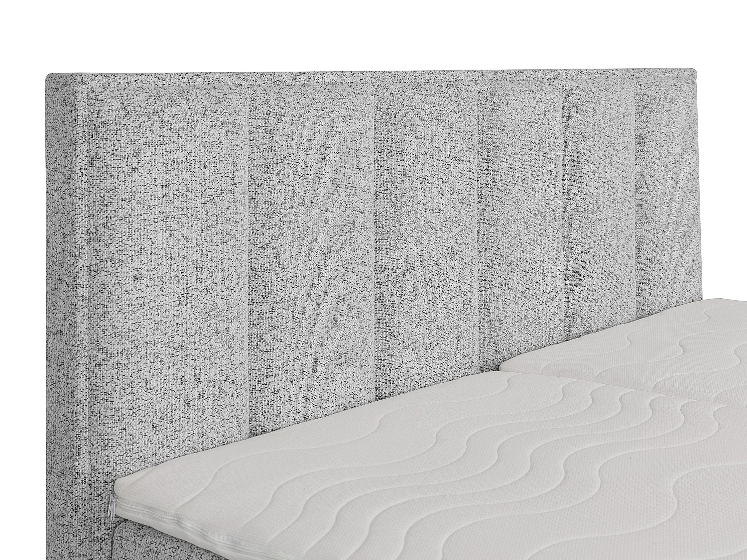 Ensemble complet boxspring tête de lit + sommiers relaxation électrique + matelas + surmatelas - 2 x 90 x 200 cm - Tissu - Gris - KALASI de PALACIO