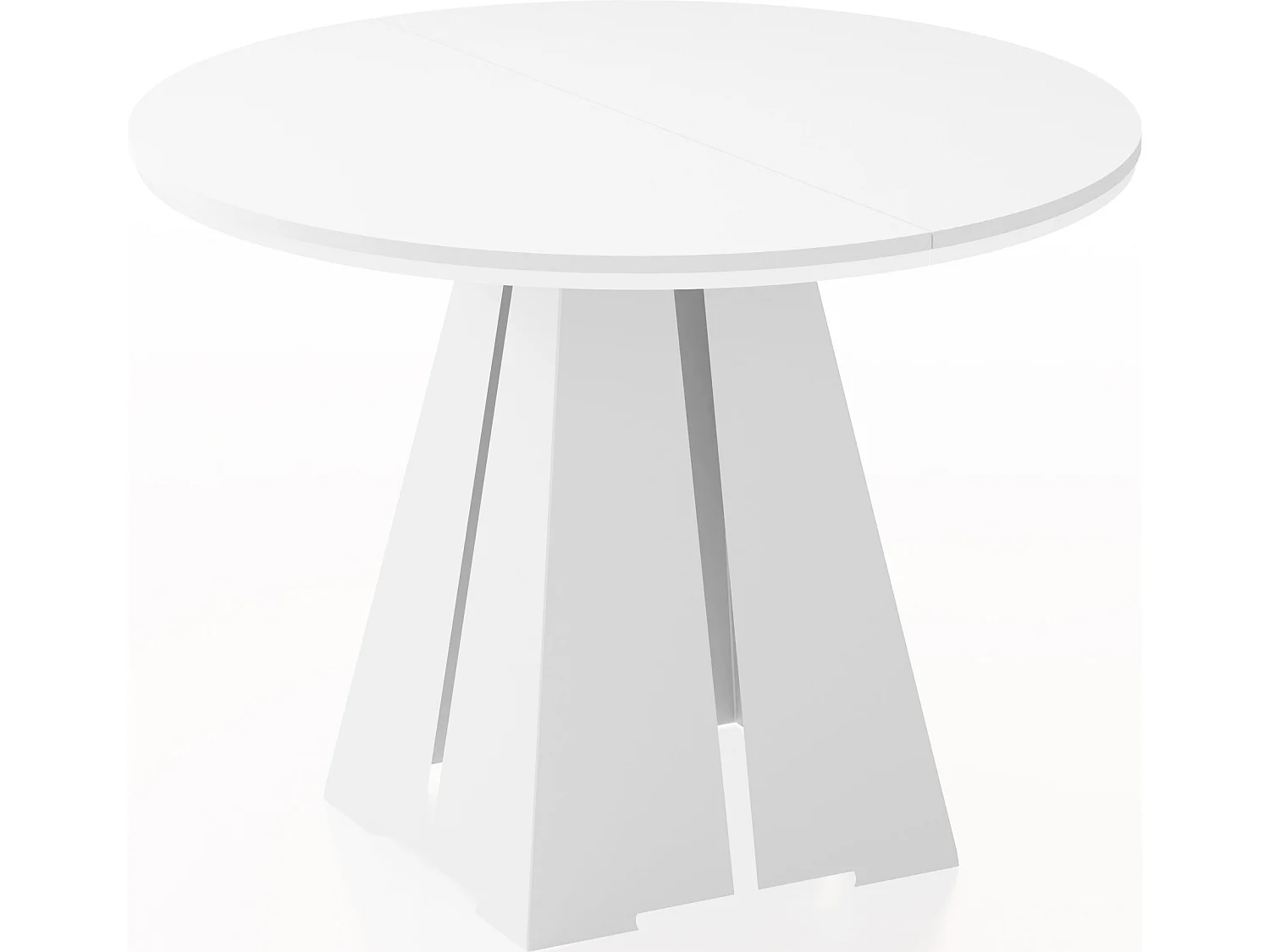 Runder ausziehbarer Esstisch mit weißem Metallgestell - moderner industrieller Tisch für Esszimmer oder Küche - 100 cm bis 180 cm - Made in EU - Weiß