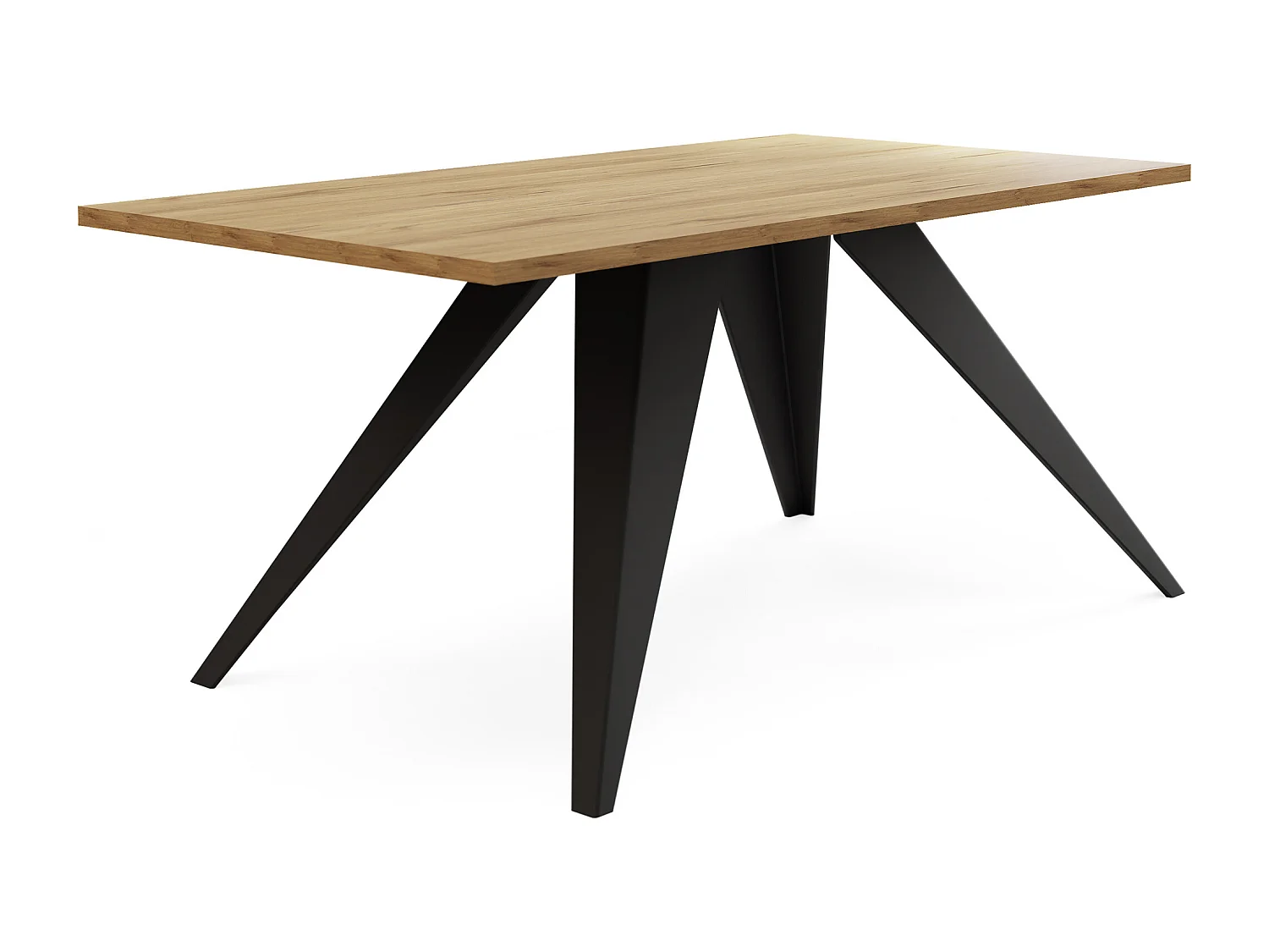 Couchtisch Vance 120 x 60 cm - Beistelltisch Rechteckig, Wohnzimmertisch Industrial - Sofatisch mit Metallgestell Schwarz - Kaffeetisch Modern - Lancelot Eiche