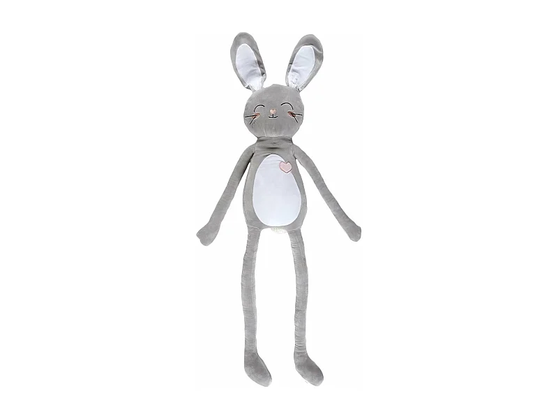 Peluche Lapin Longues Pattes à Nouer Kawaii M6 - Gris