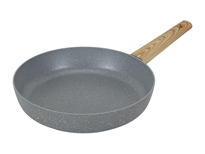 Poêle en aluminium avec manche effet bois de 28cm M6