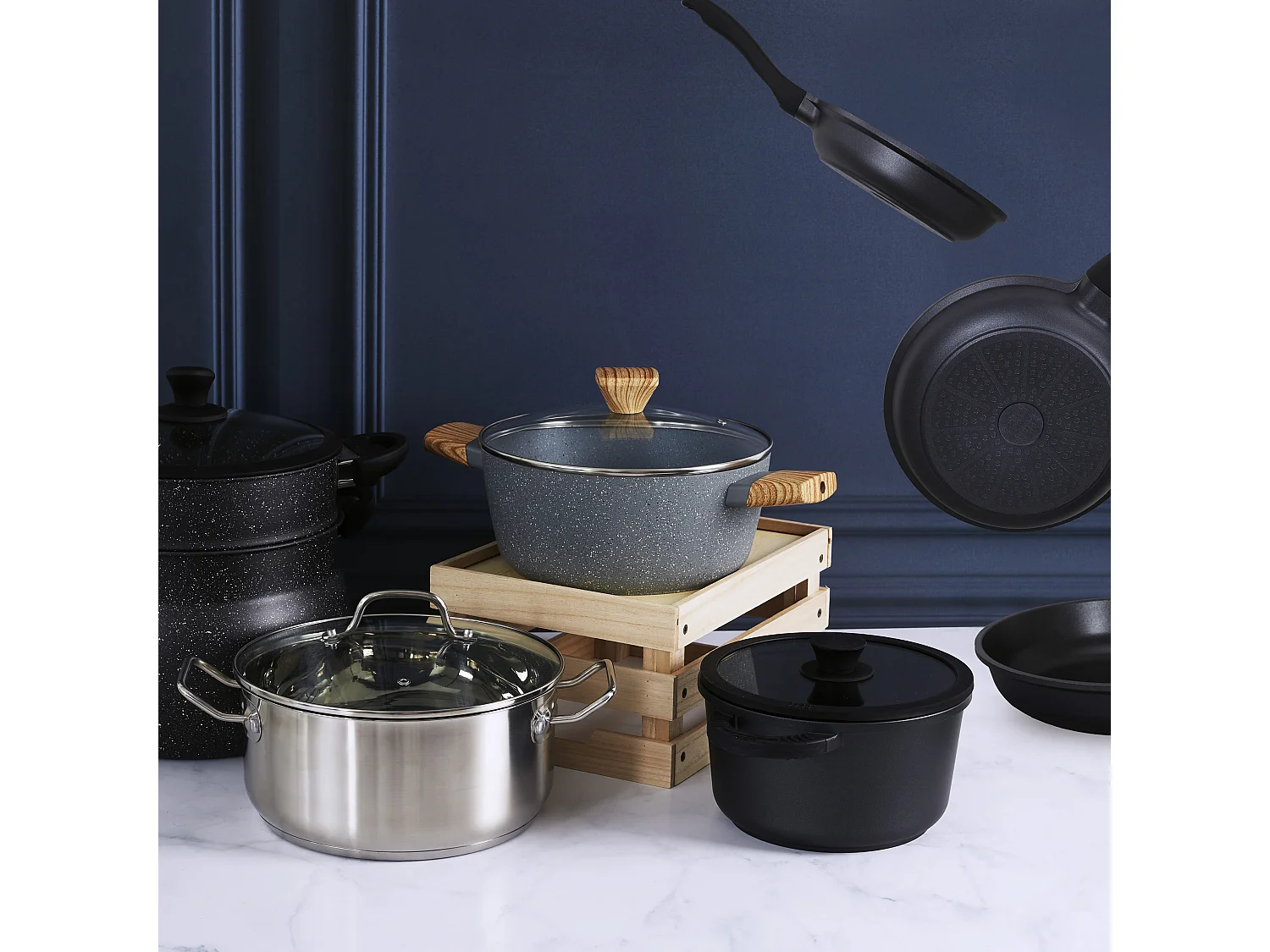 Poêle en fonte aluminium 20cm avec poignée universelle pour des repas délicieux