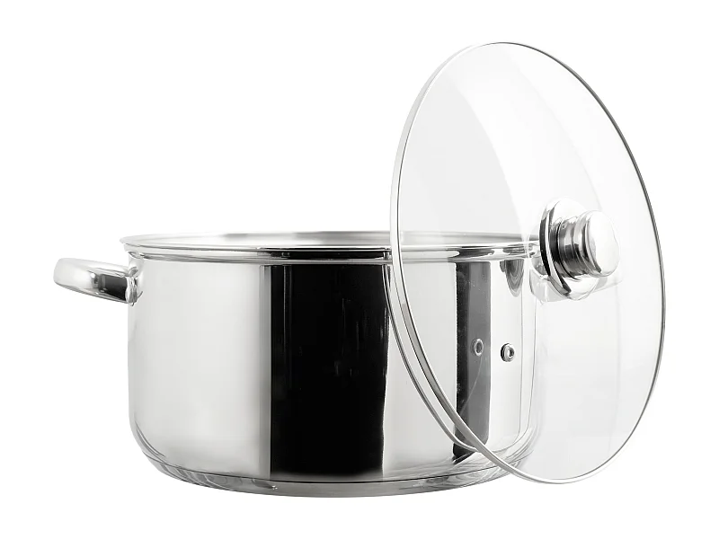 Faitout en métal avec couvercle en verre pour induction 7L M4