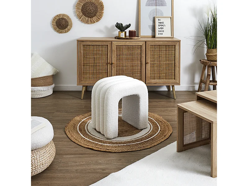 Pouf Bouclette Archy Blanc