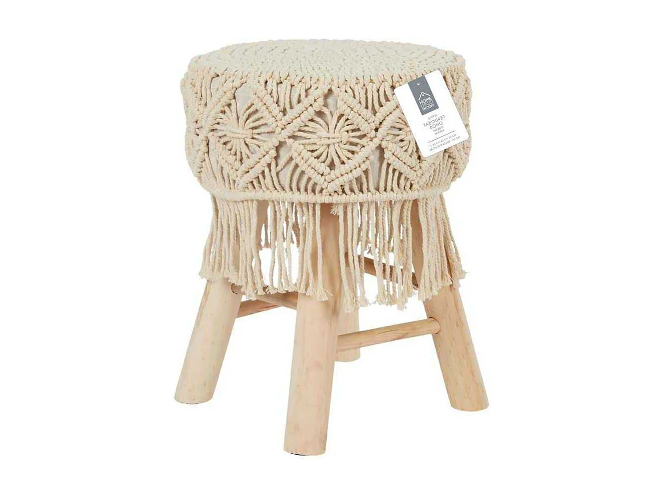 Tabouret Boho M1 - Design Unique et Artisanal pour une Décoration Bohème Authentique