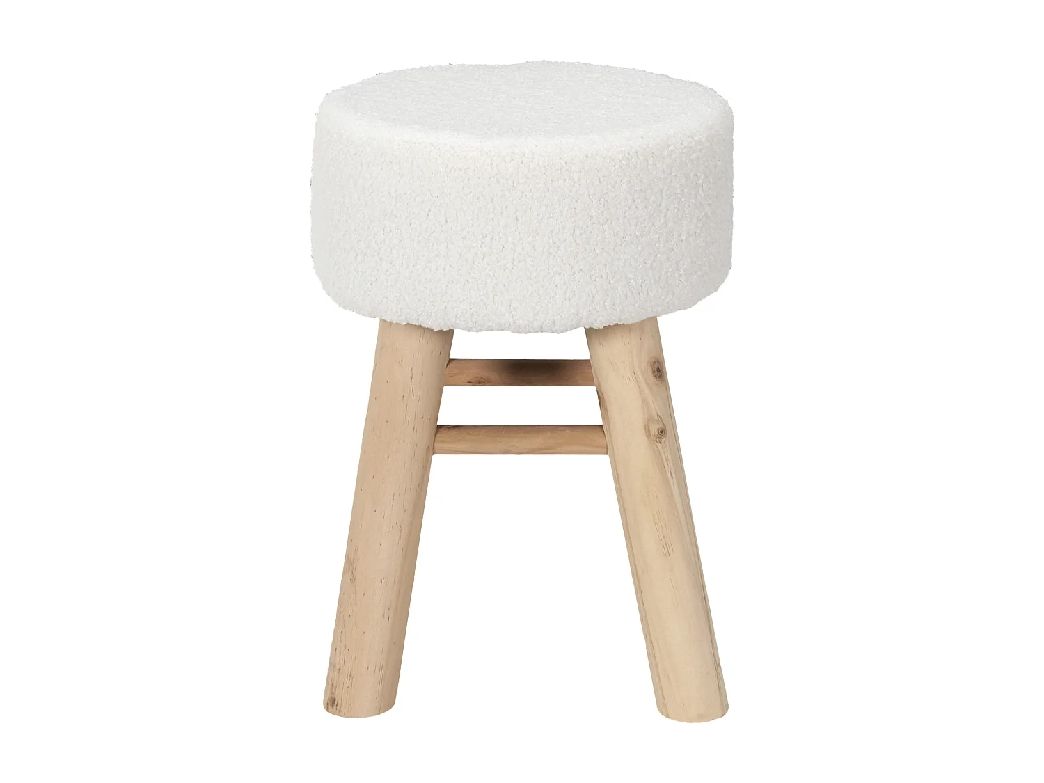 Tabouret Bouclette Hera - Lot De 2 Blanc, Marron