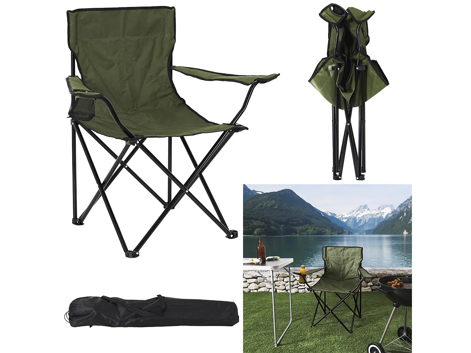 Fauteuil de camping pliant ergonomique et respirant, idéal pour les aventures en nature