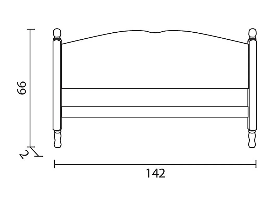 Tête de lit en pin massif coloris miel - Longueur 142 x Profondeur 2 x Hauteur 99 cm