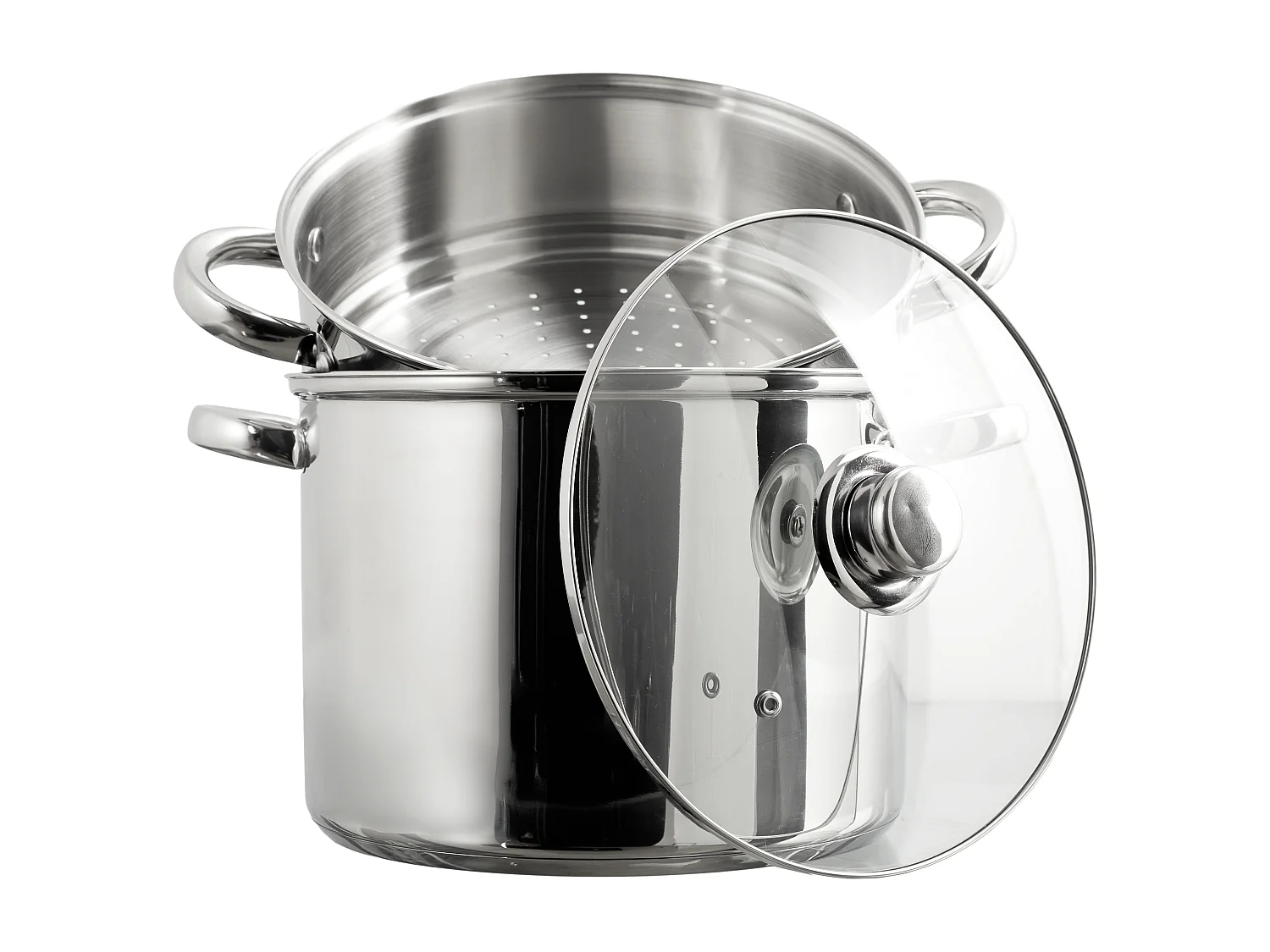 Couscoussier 2 étages 8L avec couvercle en verre pour induction