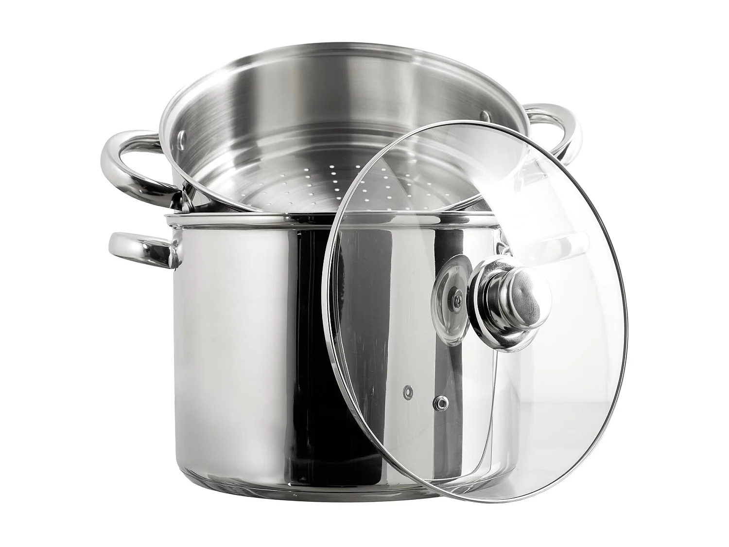 Couscoussier 2 étages 8L avec couvercle en verre pour induction