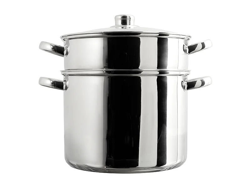 Couscoussier 2 étages 8L avec couvercle en verre pour induction