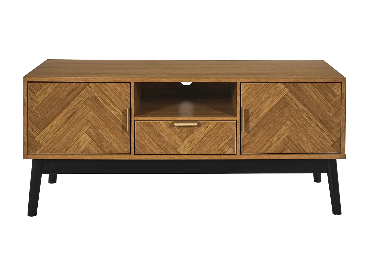 Meuble TV Félix M1 avec rangement et design élégant en bois brun