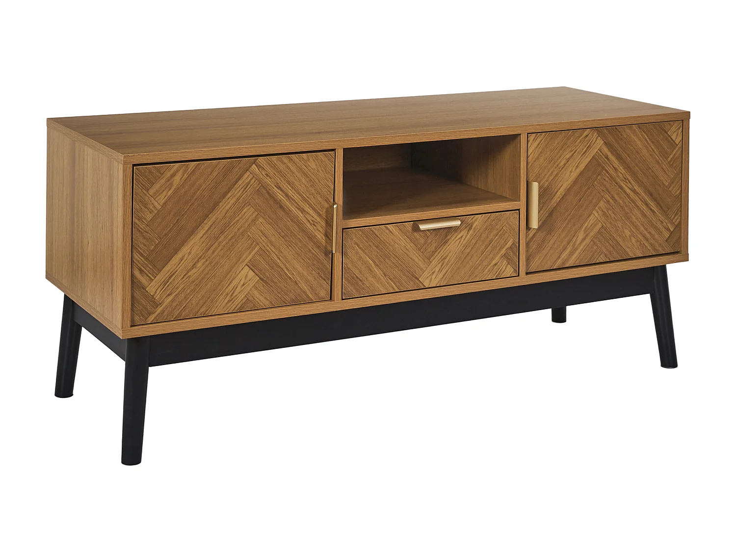 TV-meubel Félix M1 met opbergruimte en elegant ontwerp in bruin hout