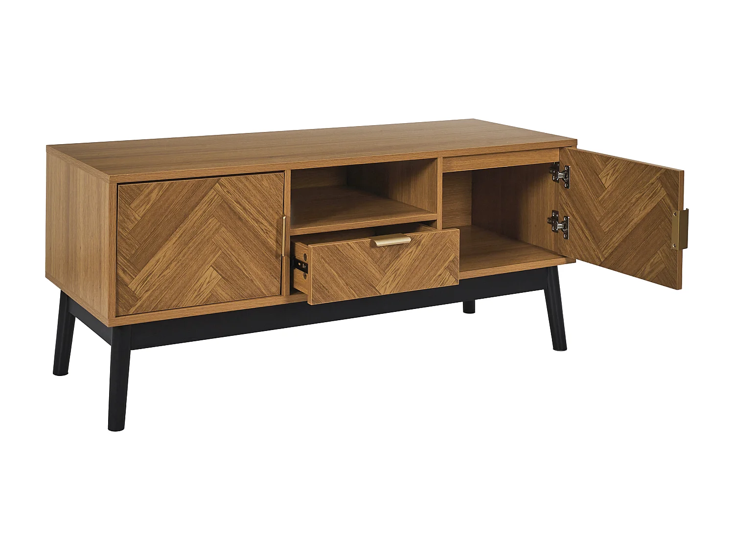 TV-meubel Félix M1 met opbergruimte en elegant ontwerp in bruin hout