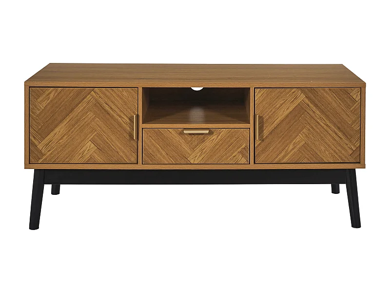 Meuble TV Félix M1 avec rangement et design élégant en bois brun