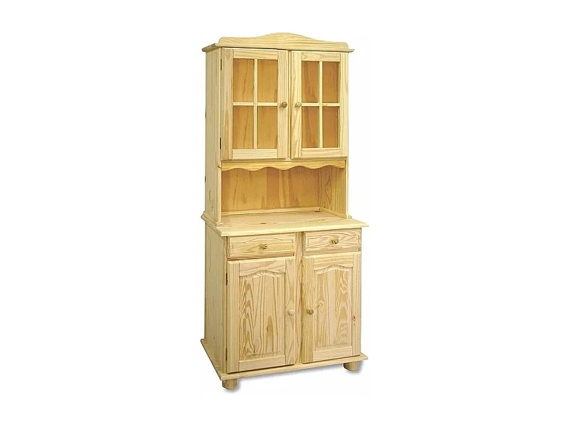 Armoire, meuble de rangement avec 2 portes en pin massif coloris miel - Longueur 88 x Profondeur  42 x Hauteur 197 cm