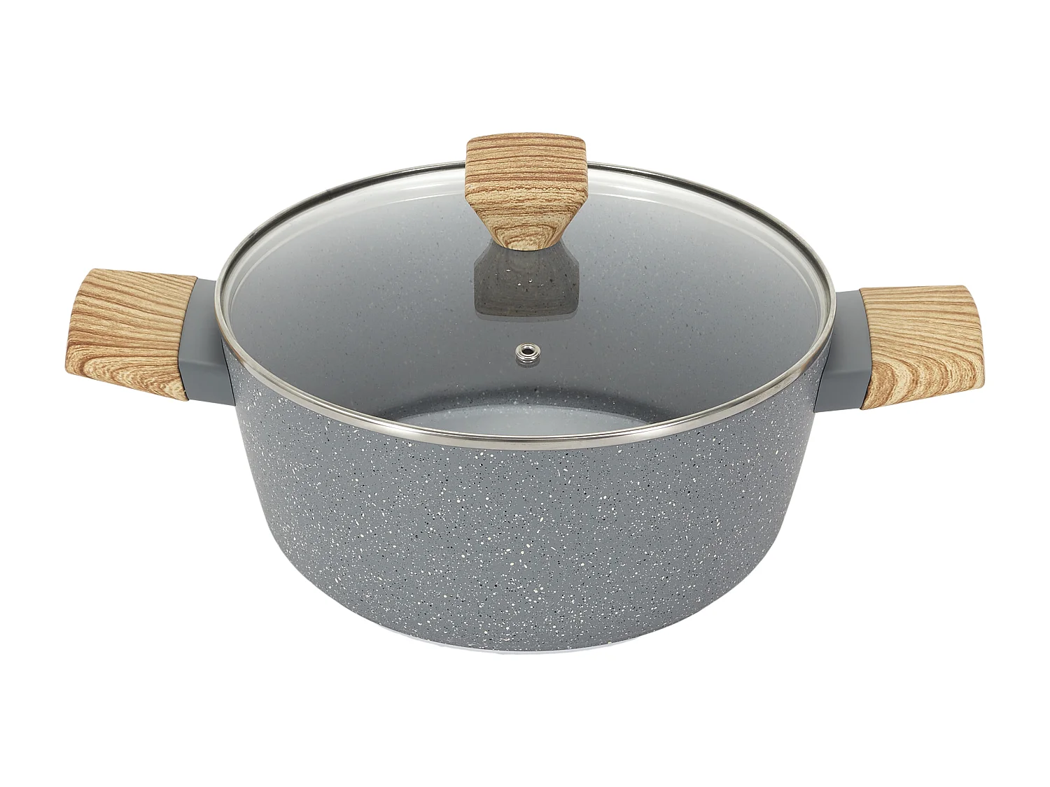 Faitout Aluminium Forgé avec Manche Effet Bois 28cm pour une cuisine savoureuse et sophistiquée