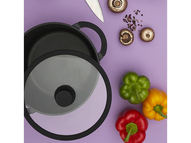 Faitout en fonte aluminium antiadhésif 24cm pour une cuisson homogène et rapide