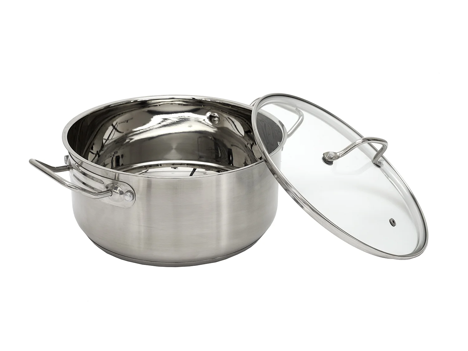 Faitout en fonte avec couvercle en verre de 24cm