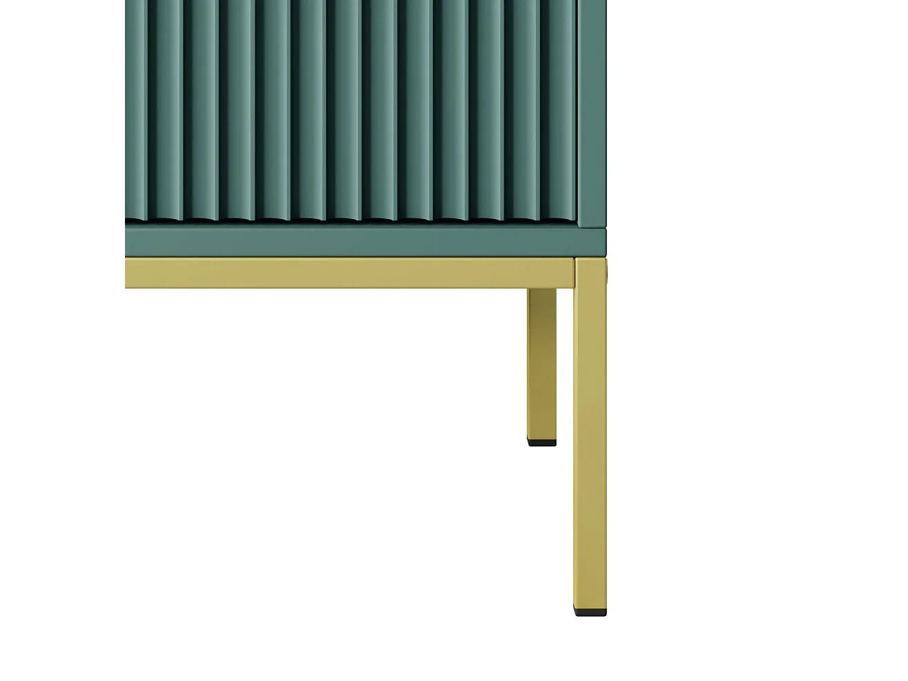 Table de Nuit Élégante Nova – Design avec poignée dorée, Façade Geriffelt, Pratique & Moderne, 54x56x39 cm, Labrador mat, Pieds métal dorés