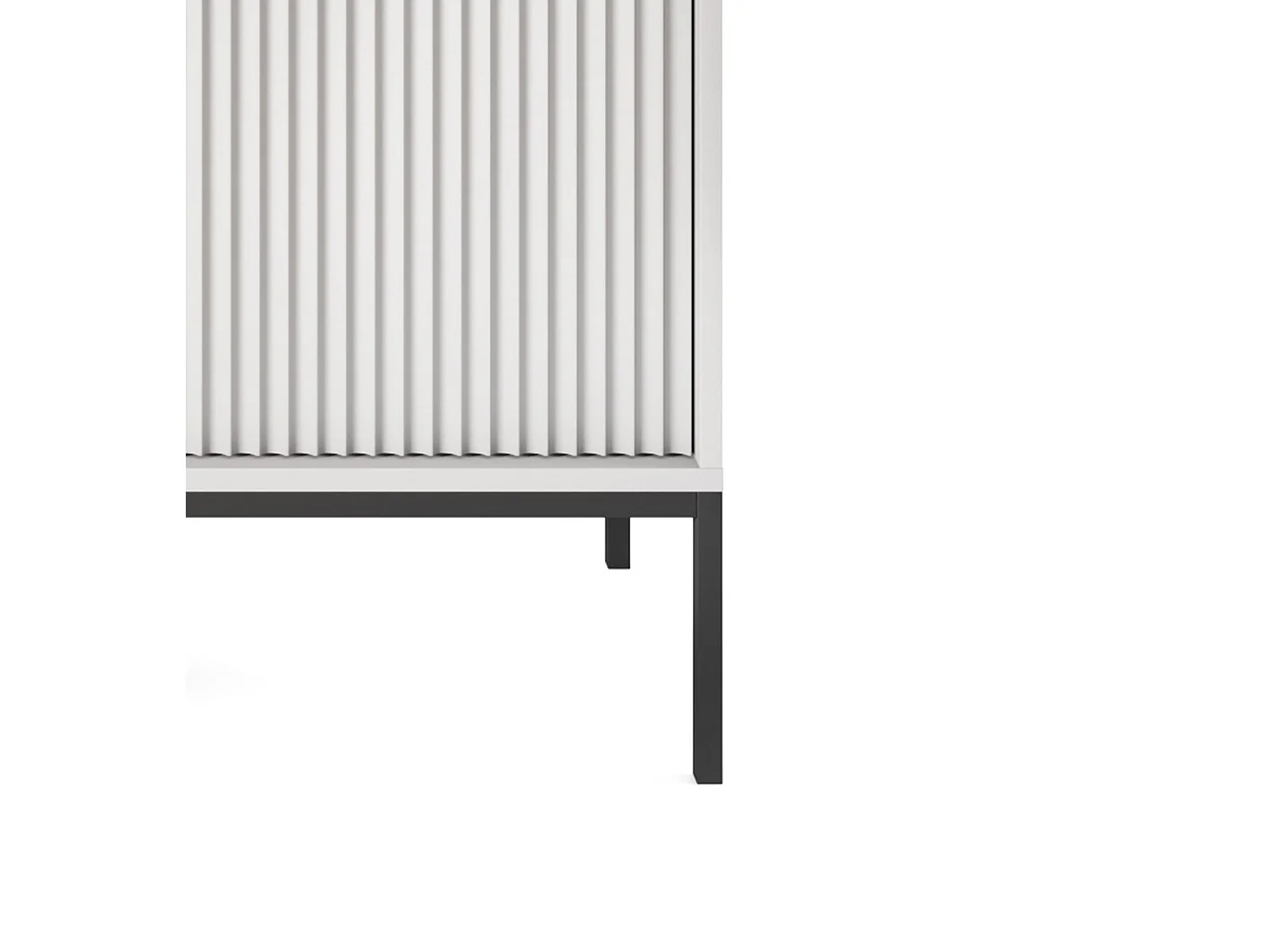 Komoda Design NOVA - Kolor: Szary, fasada Geriffelt, 2 drzwi, 2 szuflady, 83x104x39cm, czarne metalowe nogi, mebel uniwersalny